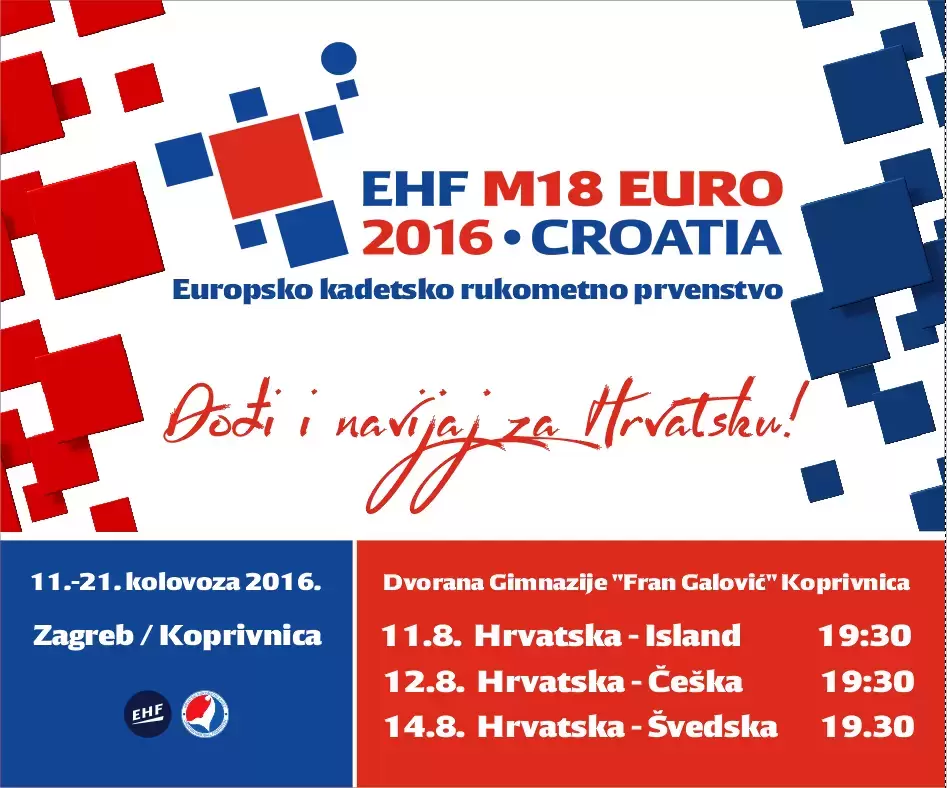M18 Euro 2016 EHF | Zajednica sportova Koprivničko križevačke zajednice